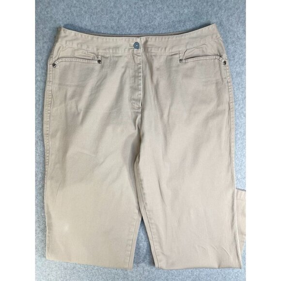 Additions by Chicos Ladies Khaki Twill Pants Size 12 Short Pants - Picture 12 of 15